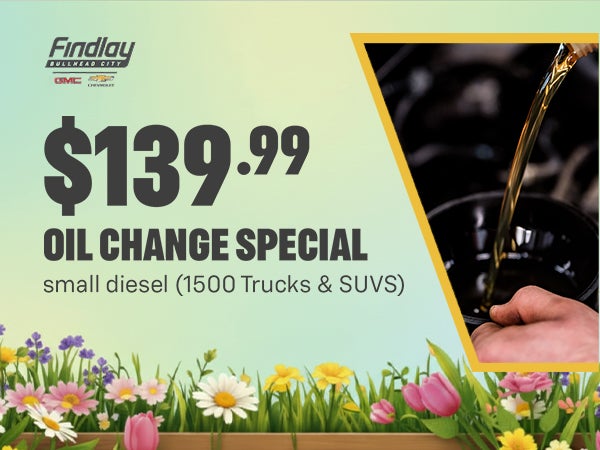 Small Diesel (1500 Trucks & SUVs) Oil Change Special